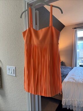 Likely Orange fringe Spaghetti Strap Mini Dress